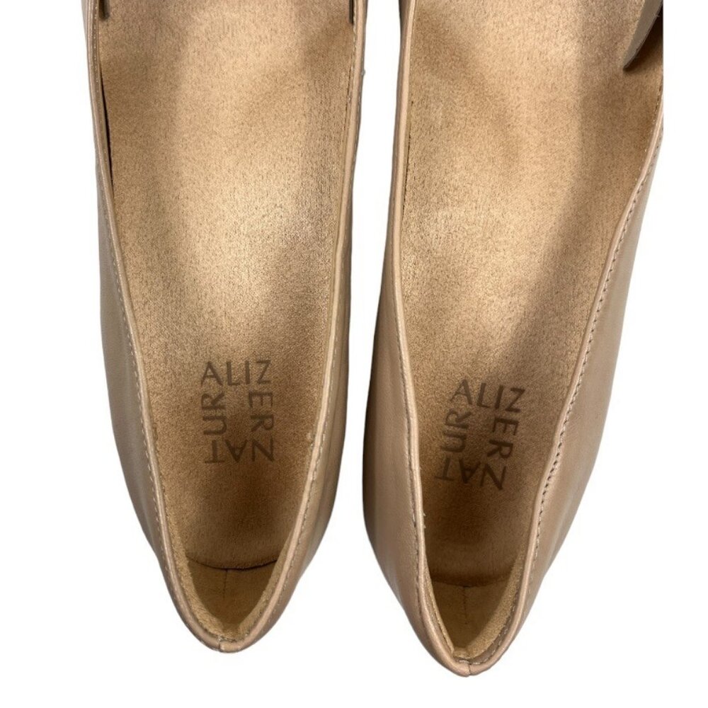Naturalizer Gertie Ballet Flats Shoes Size 8.5 W Embossed Leather Taupe - Picture 10 of 16
